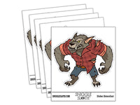 Werewolf Wolf Man Monster Creature Halloween Waterproof Vinyl Phone Tablet Laptop Water Bottle Car Window Bumper Decal Sticker Set - 5 Pack