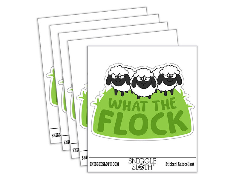 What the Flock Sheep Waterproof Vinyl Phone Tablet Laptop Water Bottle Car Window Bumper Decal Sticker Set - 5 Pack