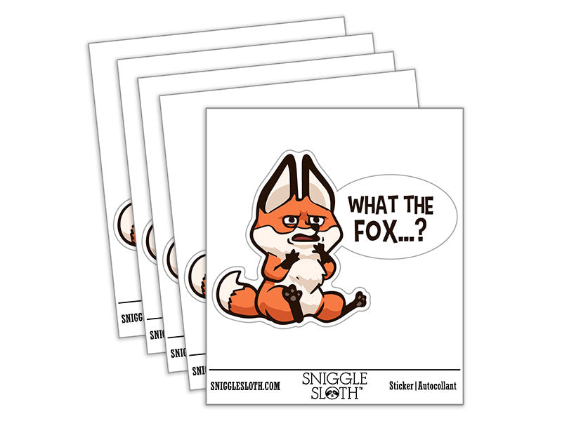 What the Fox Confused Disgusted Reaction Waterproof Vinyl Phone Tablet Laptop Water Bottle Car Window Bumper Decal Sticker Set - 5 Pack