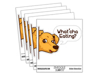 What'cha Eating Hungry Pet Dog Begging Food Waterproof Vinyl Phone Tablet Laptop Water Bottle Car Window Bumper Decal Sticker Set - 5 Pack