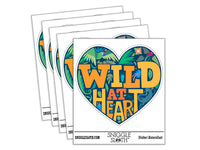 Wild At Heart Tropical Hiking Camper Nature Waterproof Vinyl Phone Tablet Laptop Water Bottle Car Window Bumper Decal Sticker Set - 5 Pack