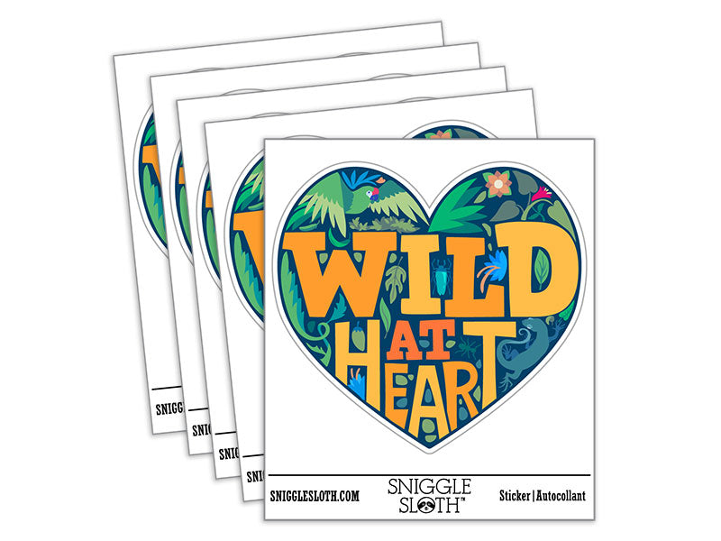 Wild At Heart Tropical Hiking Camper Nature Waterproof Vinyl Phone Tablet Laptop Water Bottle Car Window Bumper Decal Sticker Set - 5 Pack