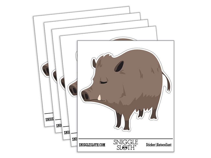 Wild Boar Hog Hairy Pig Waterproof Vinyl Phone Tablet Laptop Water Bottle Car Window Bumper Decal Sticker Set - 5 Pack