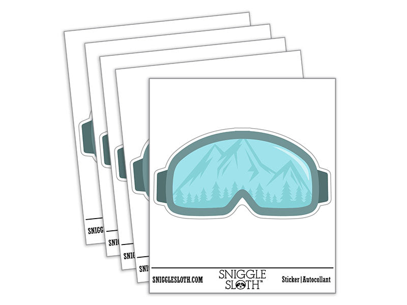 Winter Ski Goggles Waterproof Vinyl Phone Tablet Laptop Water Bottle Car Window Bumper Decal Sticker Set - 5 Pack