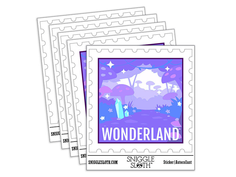 Wonderland Alice Fantasy Forest Destination Waterproof Vinyl Phone Tablet Laptop Water Bottle Car Window Bumper Decal Sticker Set - 5 Pack