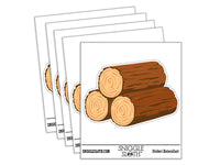Wood Logs Lumber Pile Trees Waterproof Vinyl Phone Tablet Laptop Water Bottle Car Window Bumper Decal Sticker Set - 5 Pack
