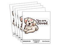 You Are Loved Puppy Lipstick Kisses Waterproof Vinyl Phone Tablet Laptop Water Bottle Car Window Bumper Decal Sticker Set - 5 Pack