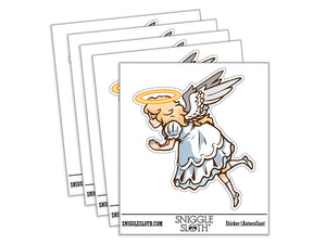 Angelic Angel Girl Praying with Halo Cherub