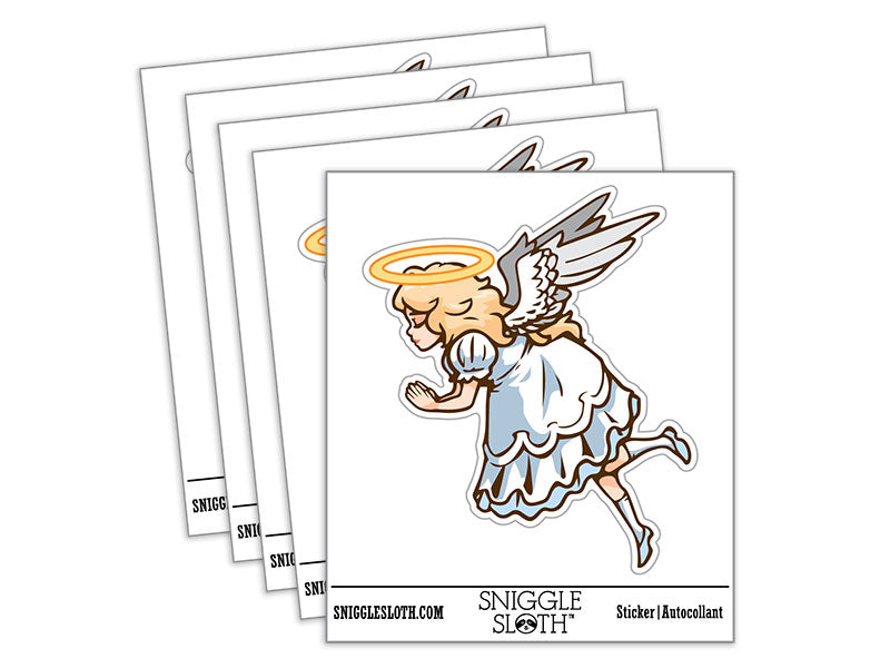 Angelic Angel Girl Praying with Halo Cherub