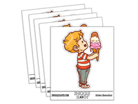Boy Kid with Ice Cream Cone Summer