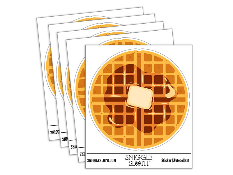 Breakfast Waffle with Butter and Maple Syrup