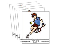 Cartoon Tennis Player Man Racket