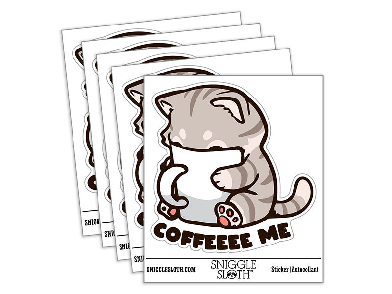 Coffee Me Cute Cat Drinking from Mug