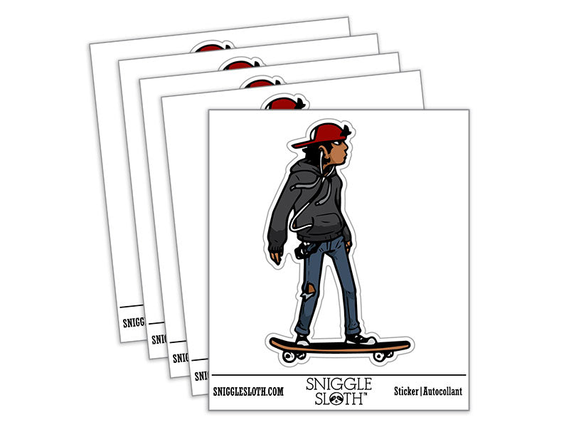 Cool Teenager on Skateboard
