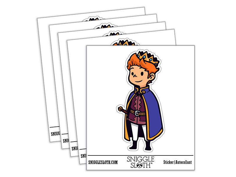 Cute Cartoon Prince with Crown
