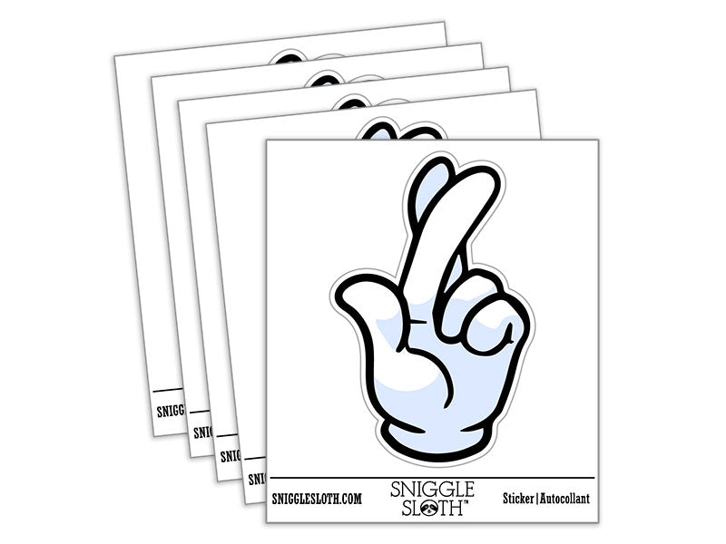 Gloved Cartoon Hand Crossed Fingers Good Luck