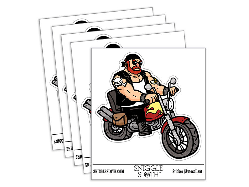 Gruff Tough Manly Biker on Motorcycle Bike