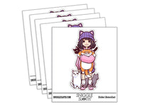 Kawaii Cat Girl with Cats
