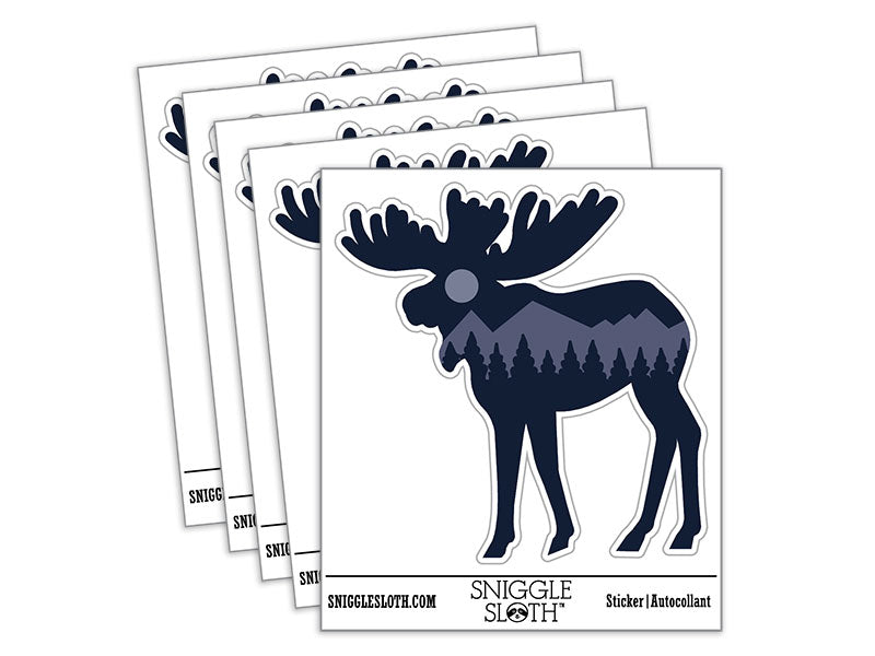 Mountain Scene Moose Silhouette