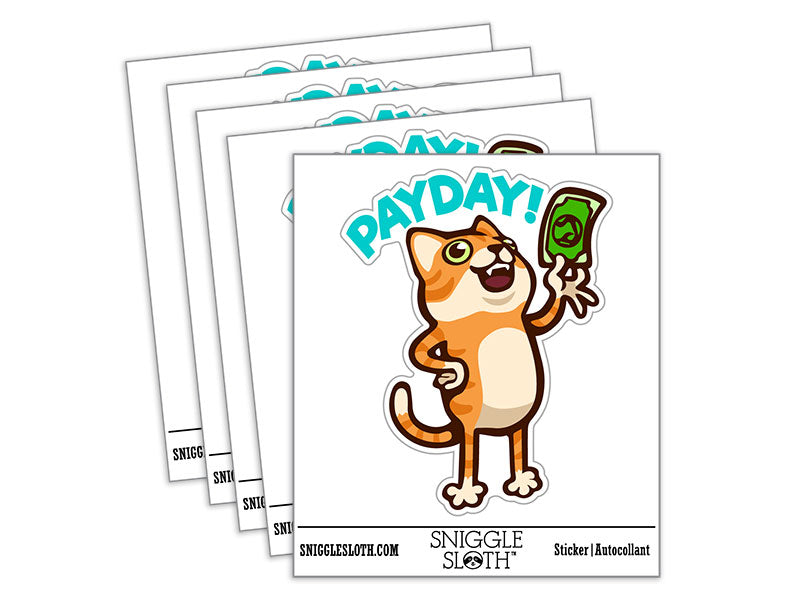 Payday Cat With Money Dollar Bill