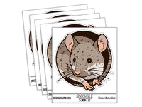 Realistic House Mouse Peeking Through Hole Rodent