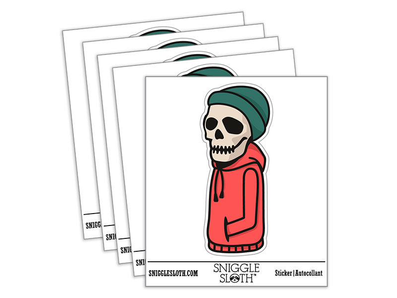 Skeleton Skull in Hoodie and Beanie