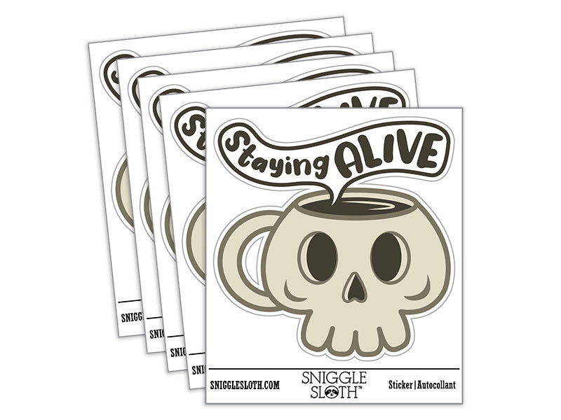 Staying Alive Coffee Skull Mug
