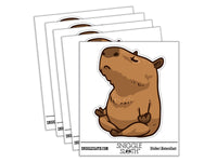 Zen Meditating Capybara Cartoon Rodent