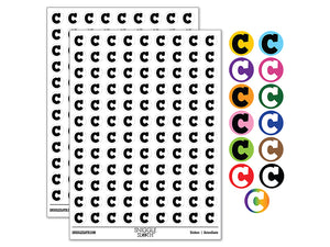 Letter C Uppercase Fun Bold Font 200+ 0.50" Round Stickers