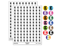 Letter E Uppercase Fun Bold Font 200+ 0.50" Round Stickers