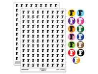 Letter F Uppercase Fun Bold Font 200+ 0.50" Round Stickers