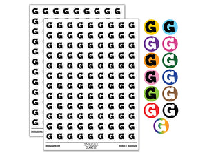 Letter G Uppercase Fun Bold Font 200+ 0.50" Round Stickers