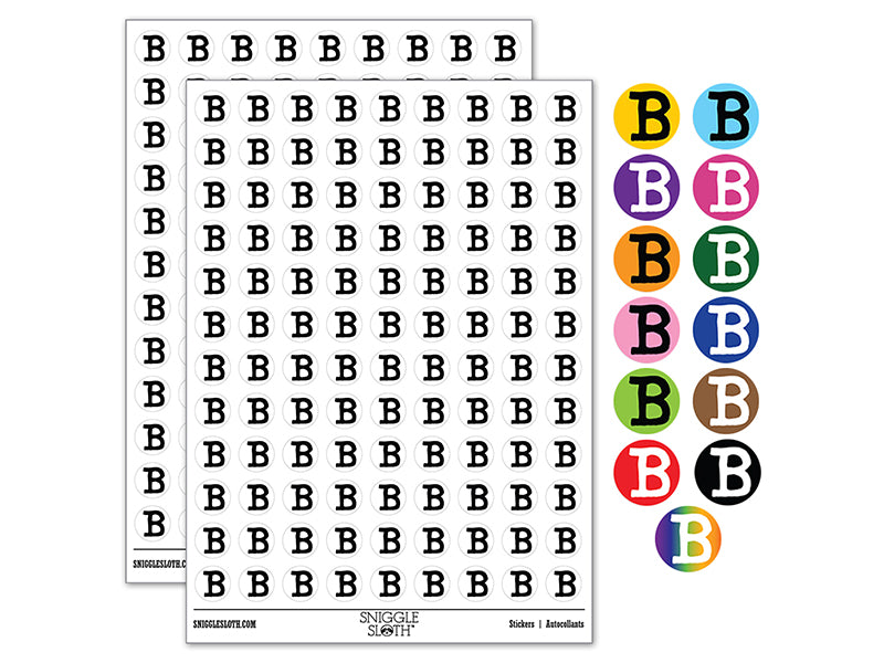 Letter B Uppercase Cute Typewriter Font 200+ 0.50" Round Stickers