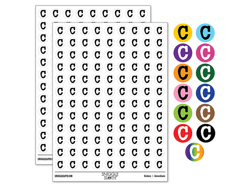 Letter C Uppercase Cute Typewriter Font 200+ 0.50" Round Stickers