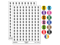 Letter H Uppercase Cute Typewriter Font 200+ 0.50" Round Stickers