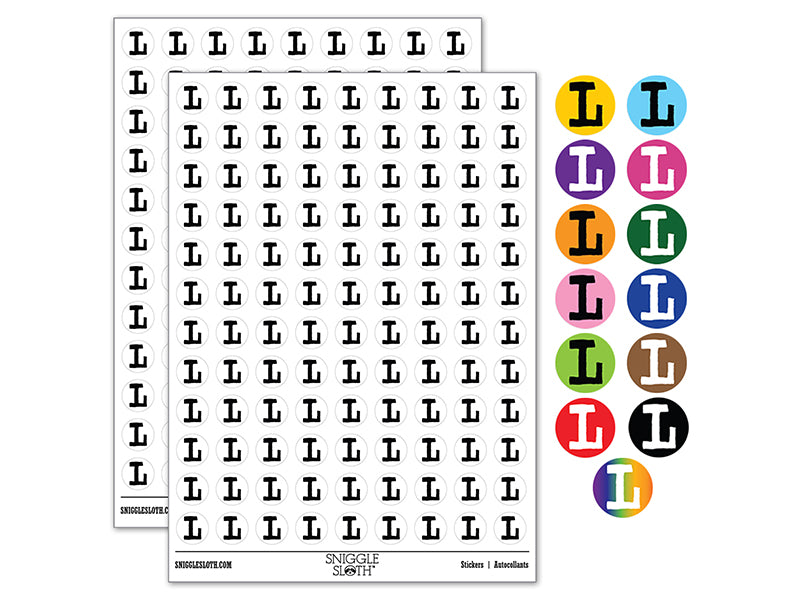 Letter L Uppercase Cute Typewriter Font 200+ 0.50" Round Stickers