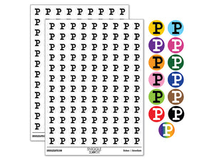 Letter P Uppercase Cute Typewriter Font 200+ 0.50" Round Stickers