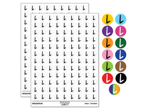 Letter L Uppercase Felt Marker Font 200+ 0.50" Round Stickers
