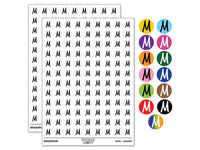 Letter M Uppercase Felt Marker Font 200+ 0.50" Round Stickers