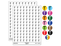 Letter T Uppercase Felt Marker Font 200+ 0.50" Round Stickers
