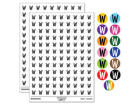 Letter W Uppercase Felt Marker Font 200+ 0.50" Round Stickers
