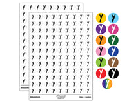 Letter Y Uppercase Felt Marker Font 200+ 0.50" Round Stickers