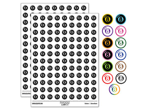 8 Eight Ball Billiards Pool 200+ 0.50" Round Stickers