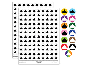 Poop Symbol Emoticon Solid 200+ 0.50" Round Stickers