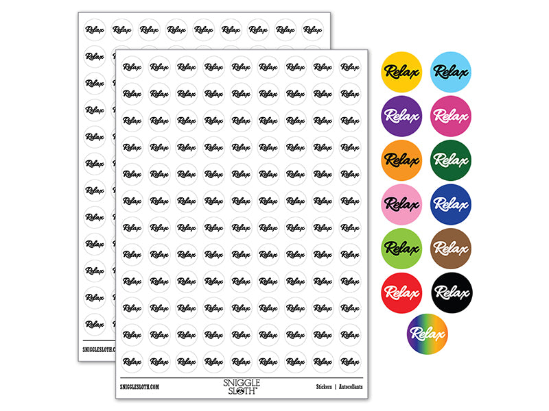 Relax Fun Text 200+ 0.50" Round Stickers