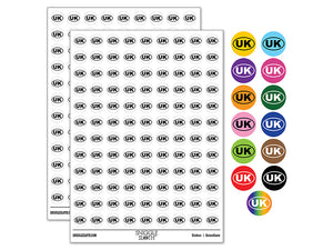 United Kingdom UK 200+ 0.50" Round Stickers