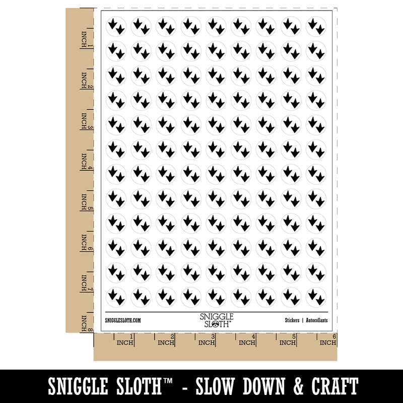 Duck Goose Footprint Track 200+ 0.50" Round Stickers