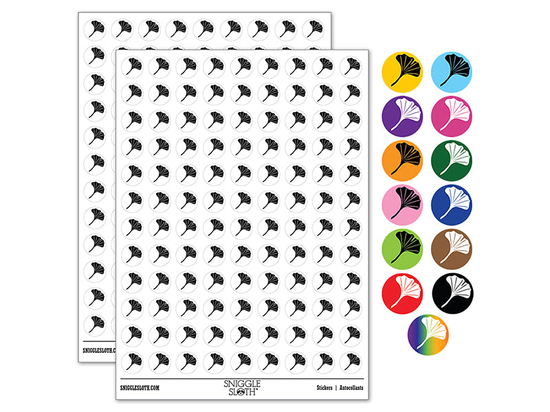 Ginkgo Leaf 200+ 0.50" Round Stickers