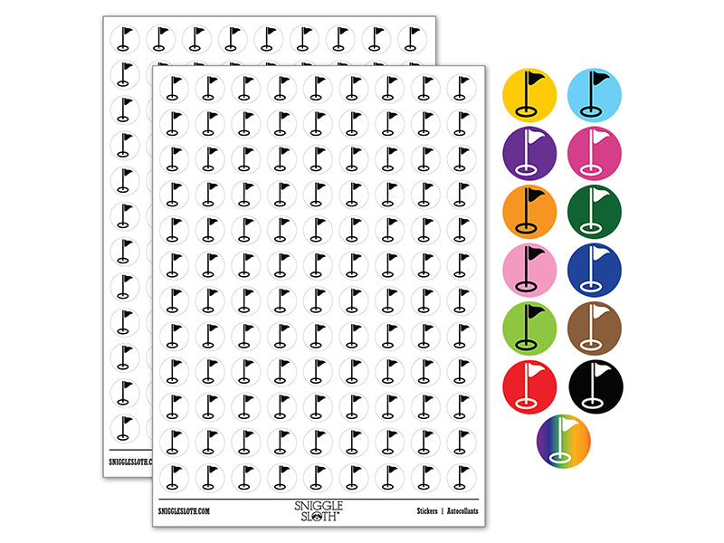 Golf Hole Flag 200+ 0.50" Round Stickers