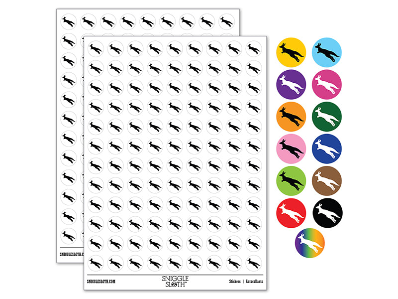 Kangaroo Jumping Solid 200+ 0.50" Round Stickers